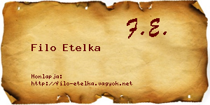 Filo Etelka névjegykártya